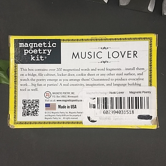 NWT Music Lover ❤️ magnetic poetry kit, over 200 music-themed magnets! - Picture 4 of 7